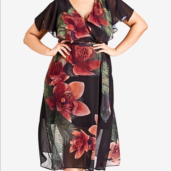 New City Chic Floral MIDI Dress - Picture 1 of 4
